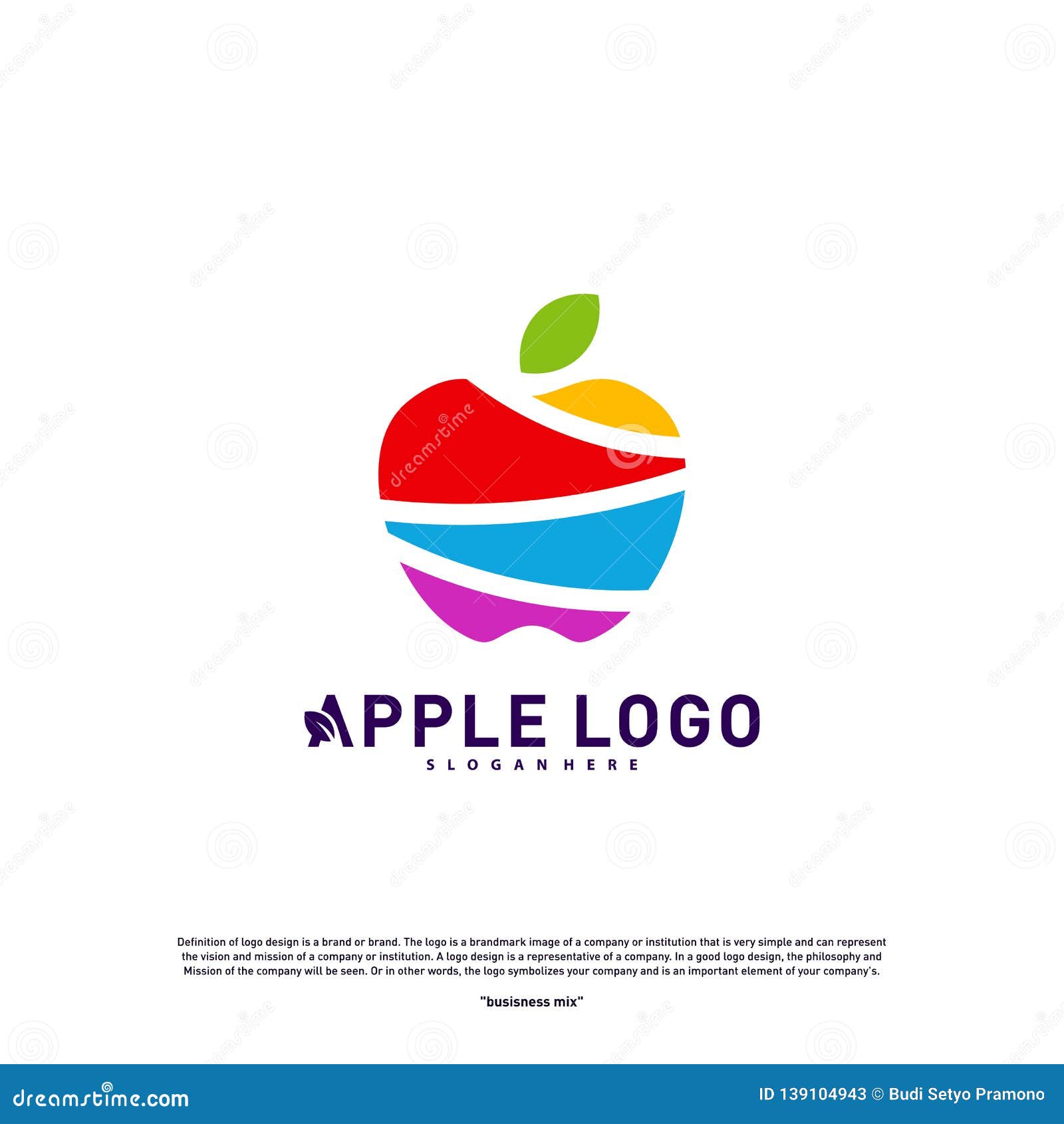 Colorful Apple Logo Design Concept Vector. Fruit Apple Creative Logo Vector Template. Icon ...