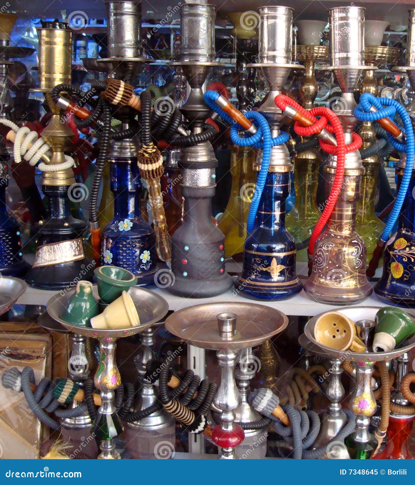 Colorful arabic hokah stock image. Image of turkey, market 7348645