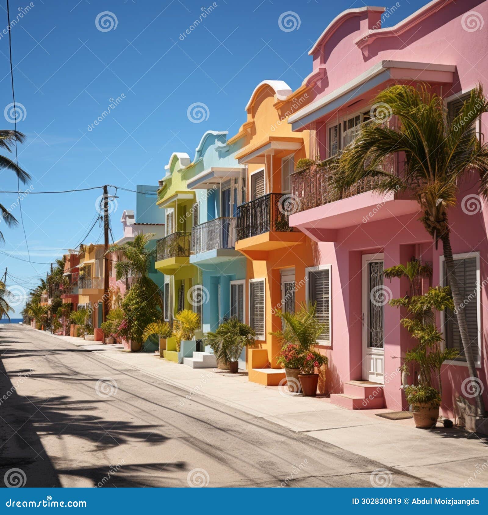 colorful architecture sunny day, key west, and barbadoss tropical charm