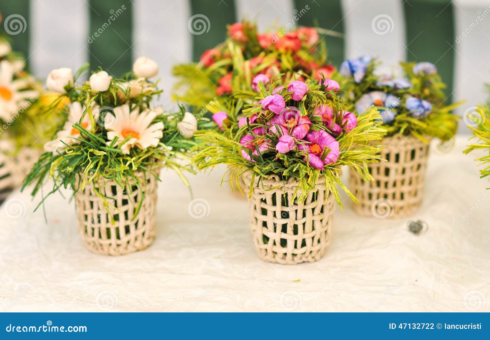 Colorful Artificial Flowers Decorations. Decorative Arrangement of Various  Flowers at Romanian Market Stock Photo - Image of flower, decorations:  47132722