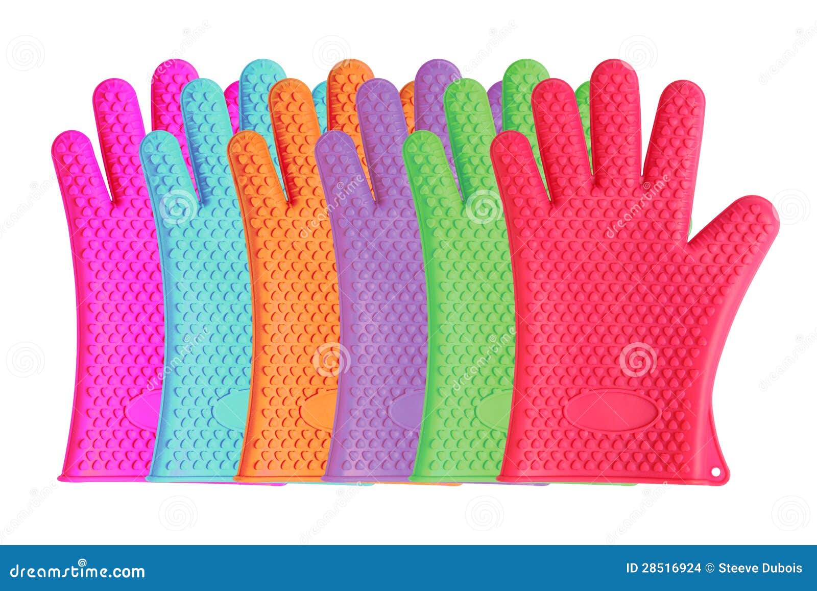 Colorful Assortment of Silicon Kitchen Gloves Stock Photo Image of
