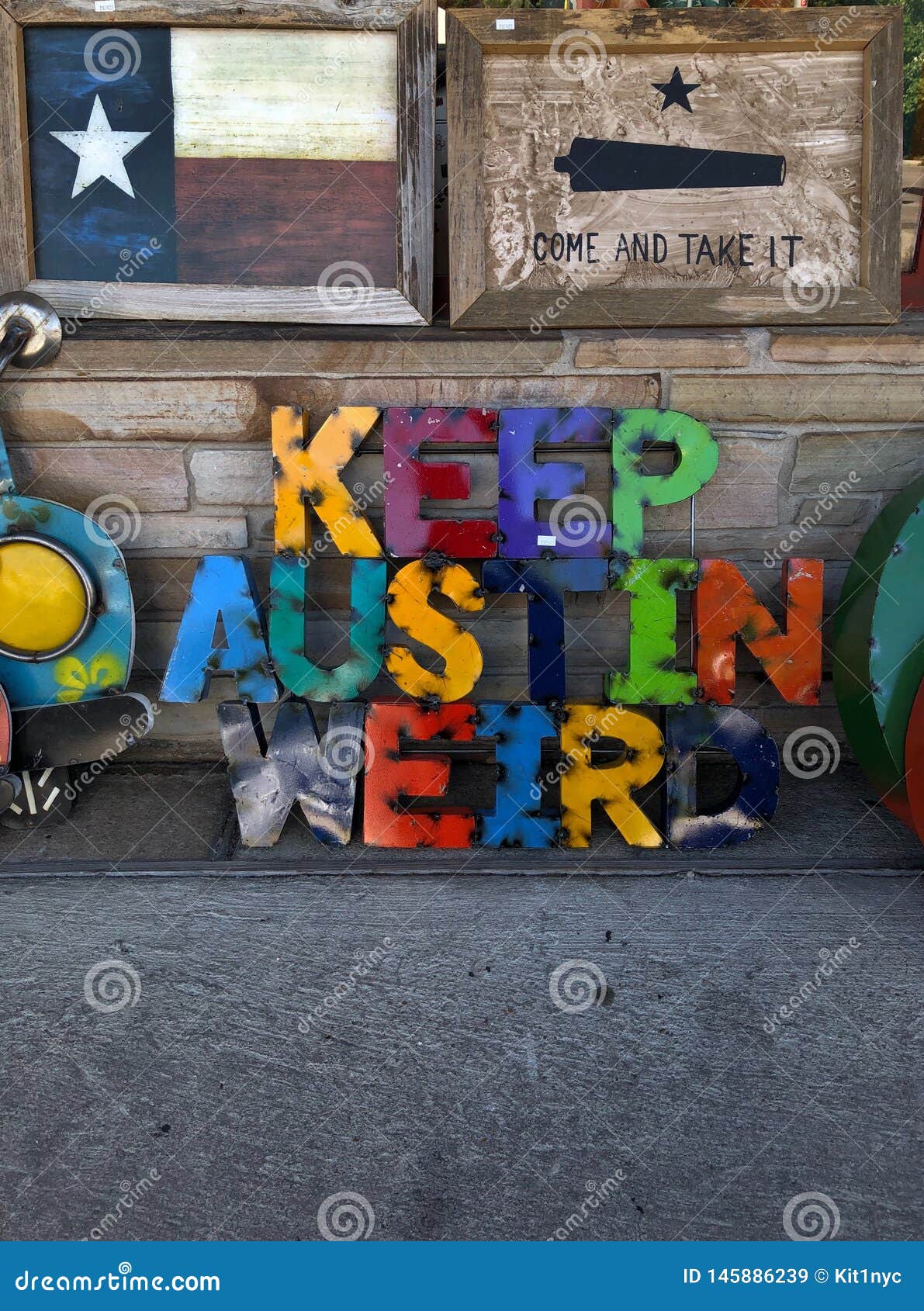 colorful austin texas sign neon graffiti art 