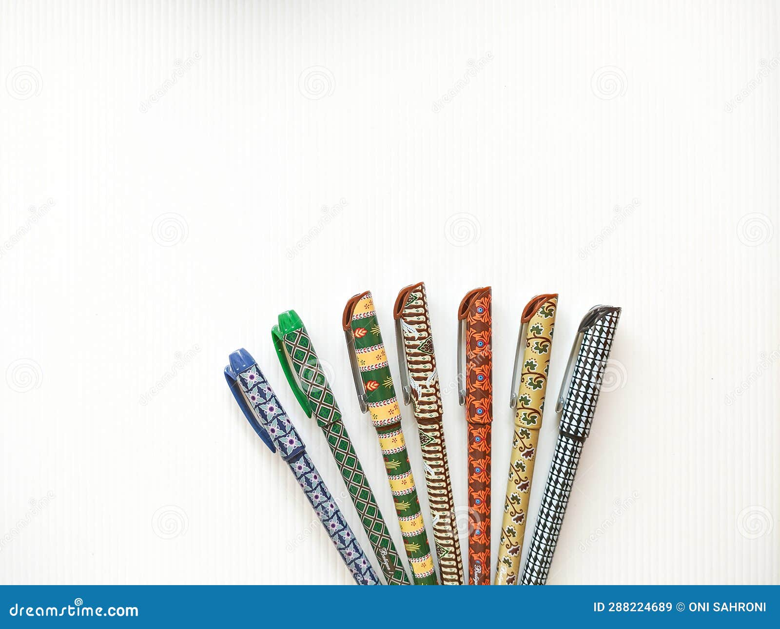 Colorful Authentic Batik Pens from Indonesia Stock Illustration ...