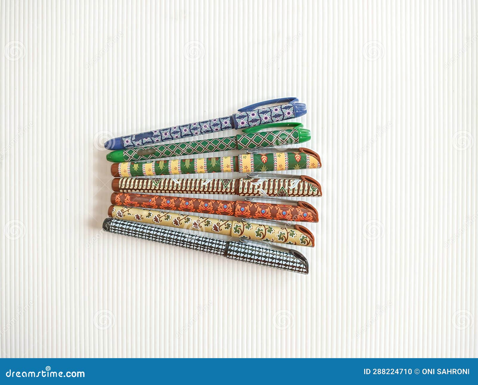 Colorful Authentic Batik Pens from Indonesia Stock Illustration ...