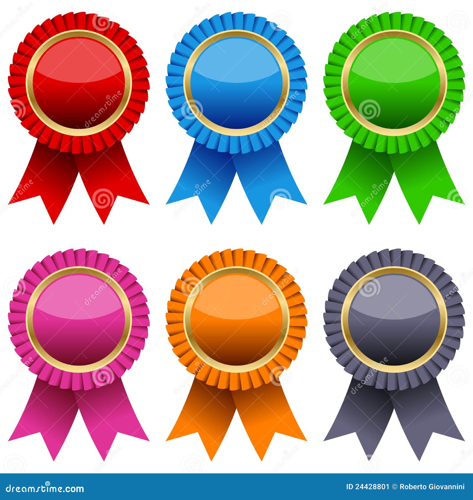 Colorful Award Ribbons Set Stock Image - Image: 24428801