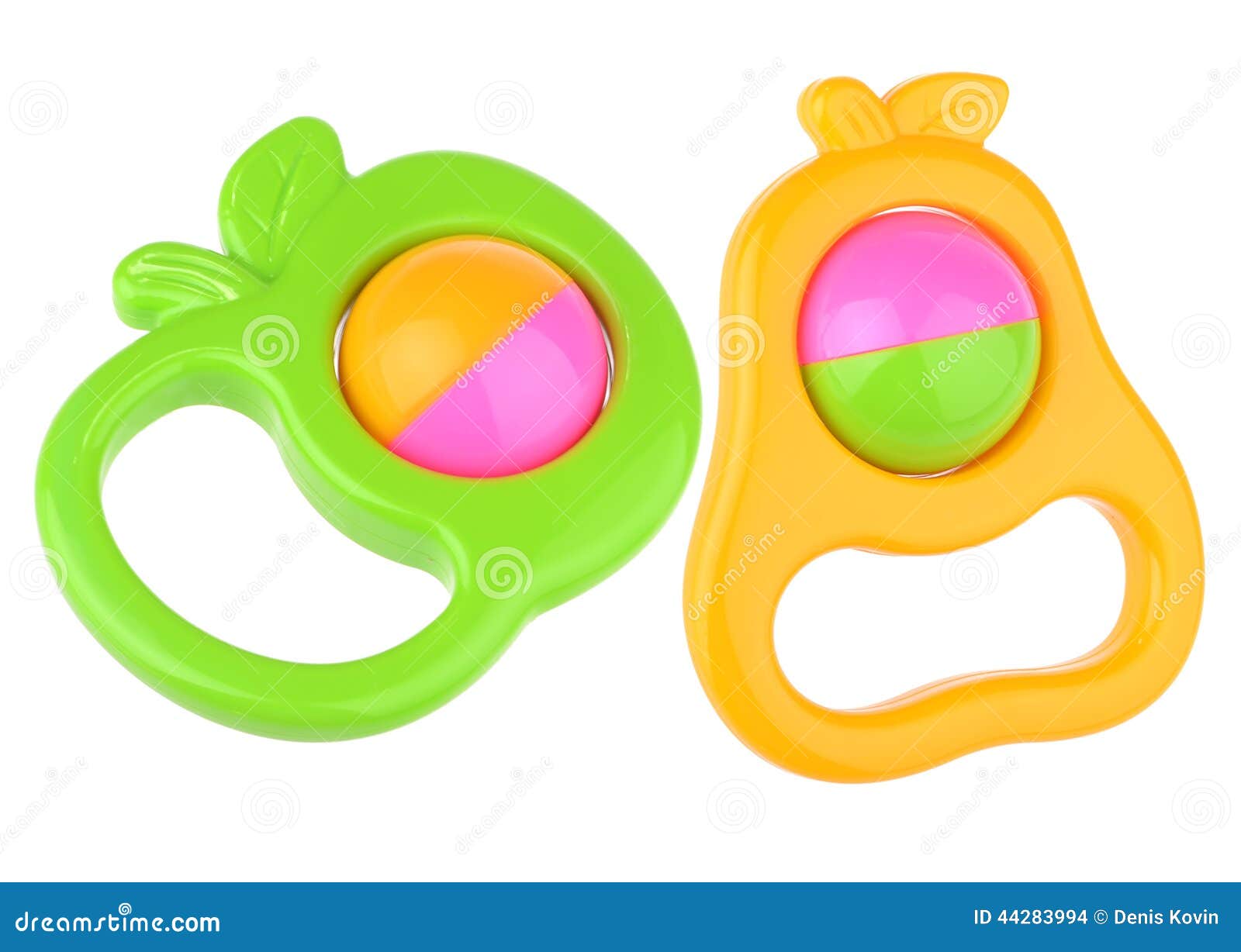 Colorful Baby Rattles on White Horizontal Background Stock Photo Image of shot, infant 44283994