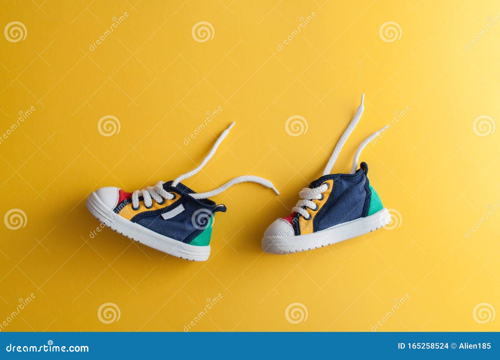 Colorful baby shoes stock photo. Image of layout, buying - 165258524