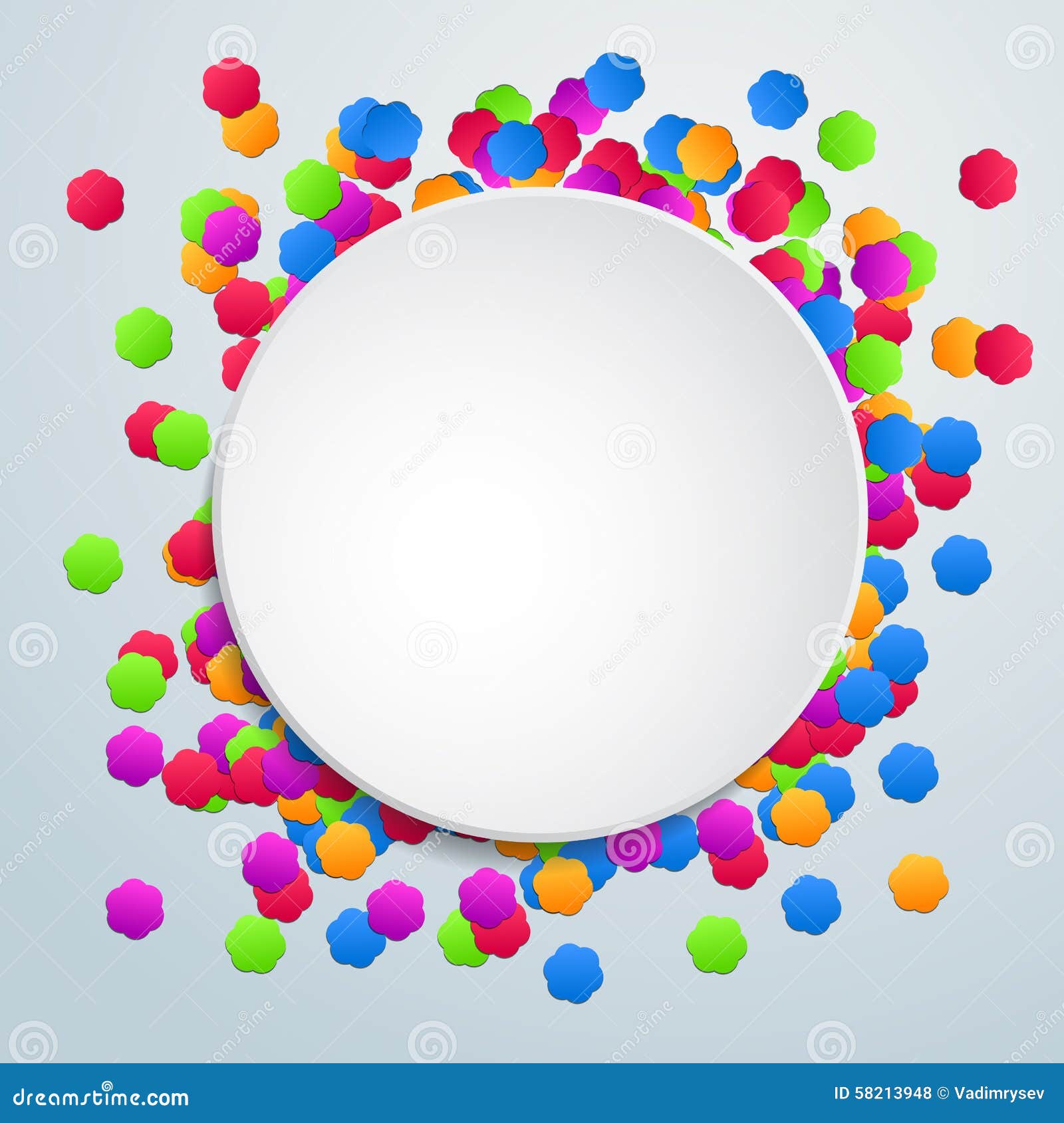 Colorful Background with Flower Confetti Stock Vector Illustration of frame, greeting 58213948