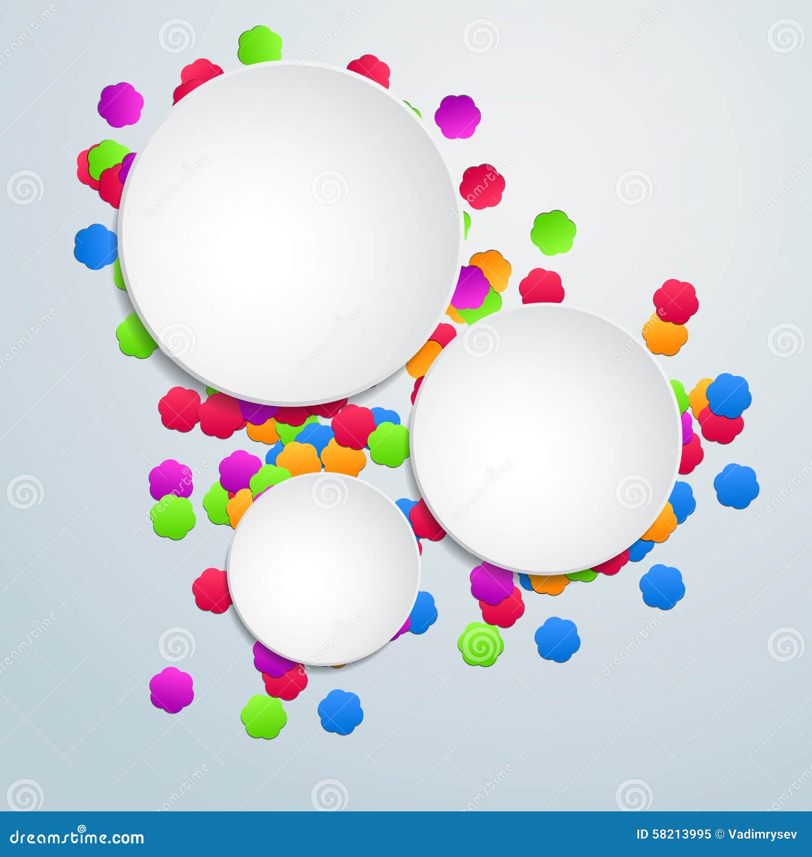Colorful Background with Flower Confetti Stock Vector Illustration of element, frame 58213995