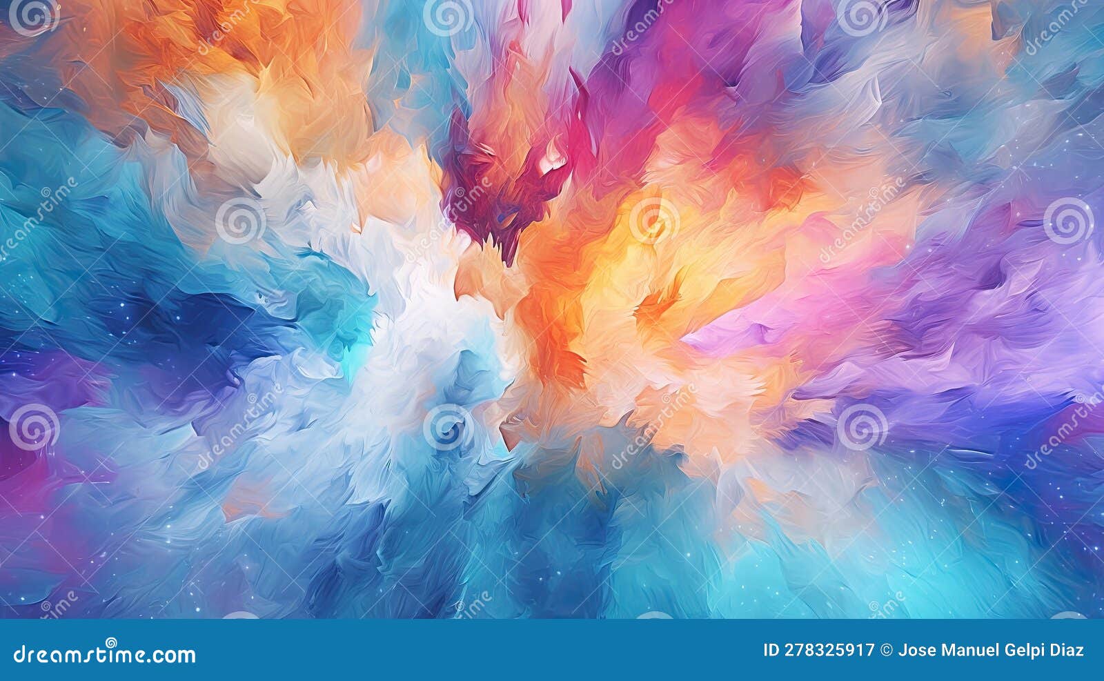 Colorful Background, Orange, Blue, Abstract Art, Explosive, Highspeed