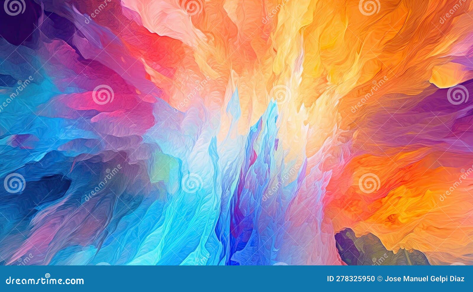 Colorful Background, Orange, Blue, Abstract Art, Explosive, Highspeed