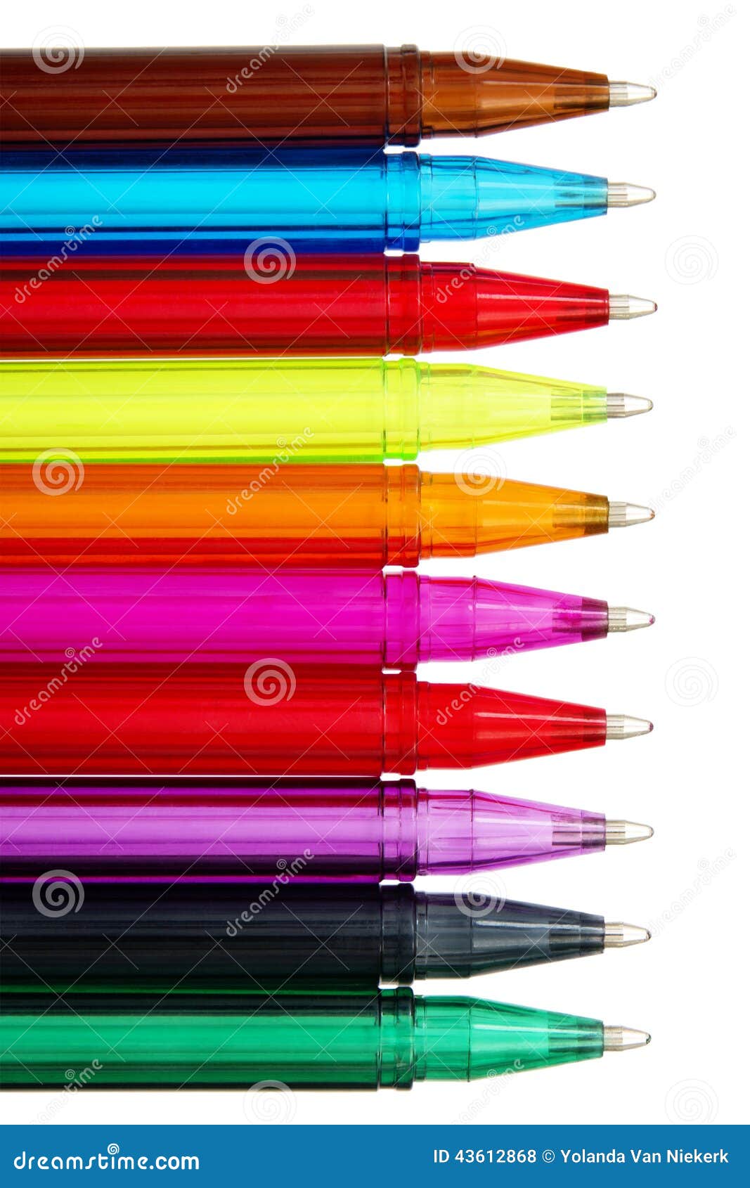 Colorful Ball Point Pens stock photo. Image of colorful 43612868
