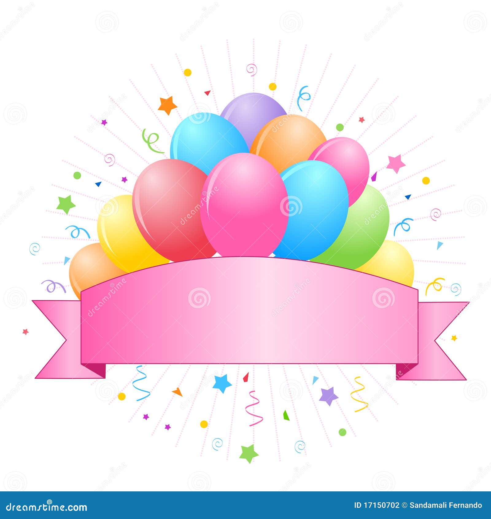 Colorful balloons banner stock vector. Illustration of celebrations