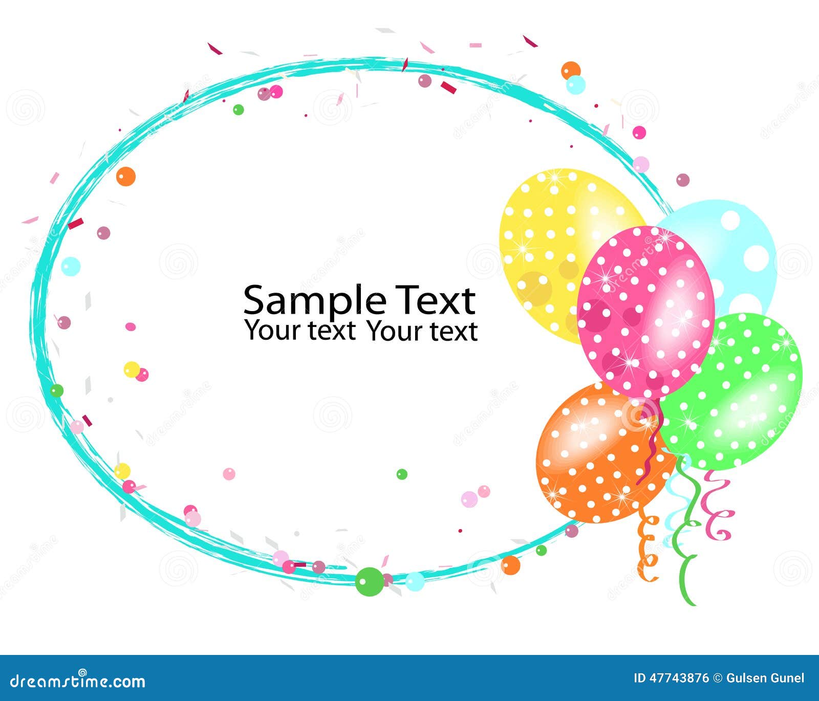 Balloons With Frame Photo For Birthday Background RoyaltyFree Stock