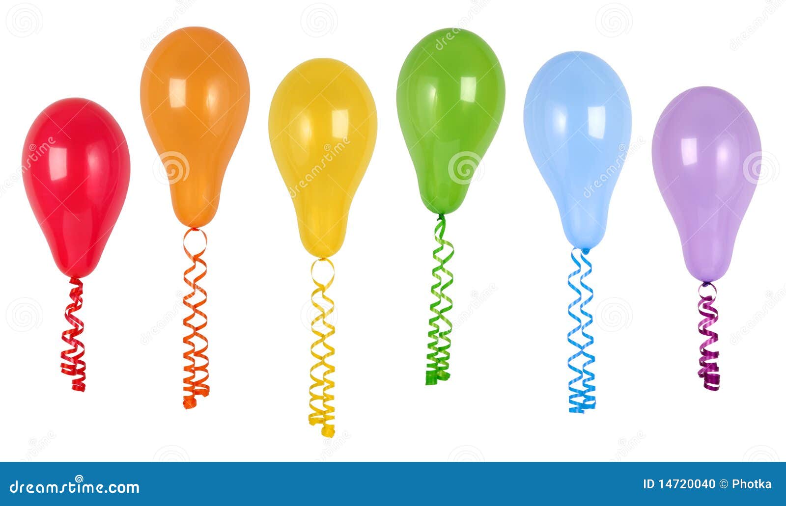 Colorful Balloons With Streamers Stock Photo Image 14720040