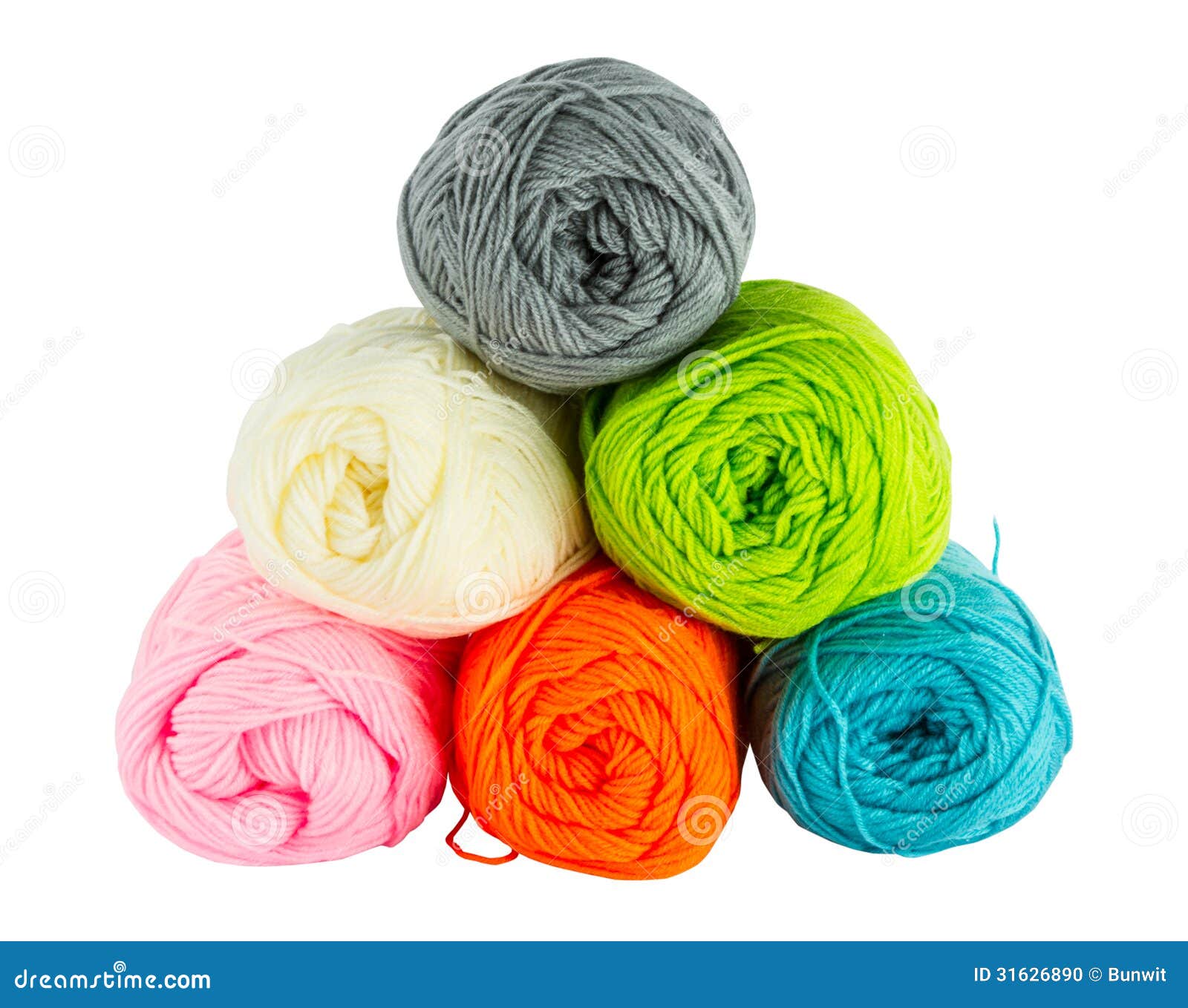 Colorful Balls of Knitting Yarn Stock Photo Image of purple, string 31626890