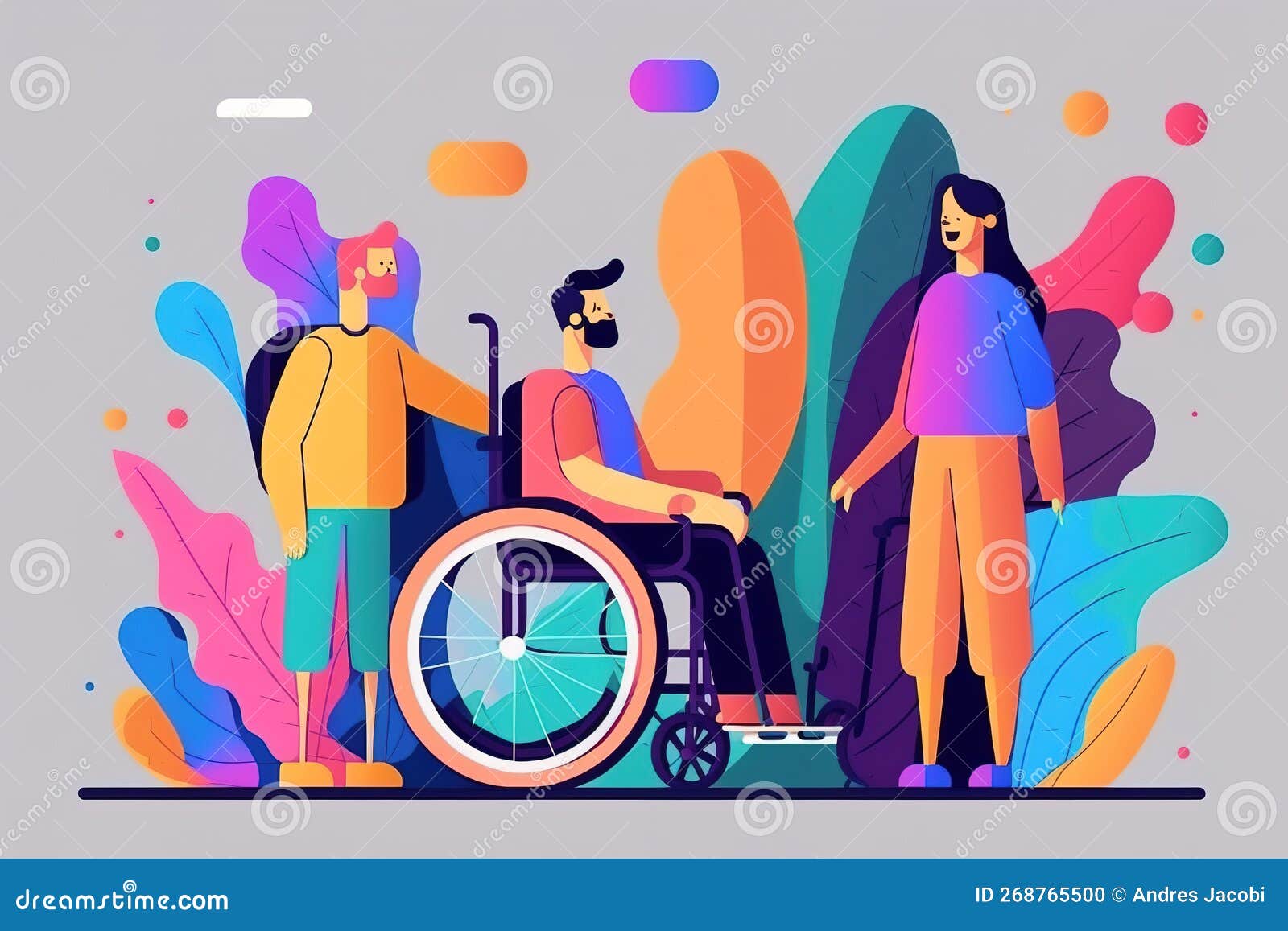 Colorful Banner of Disability and Inclusion. Accessibility. Flat Design 