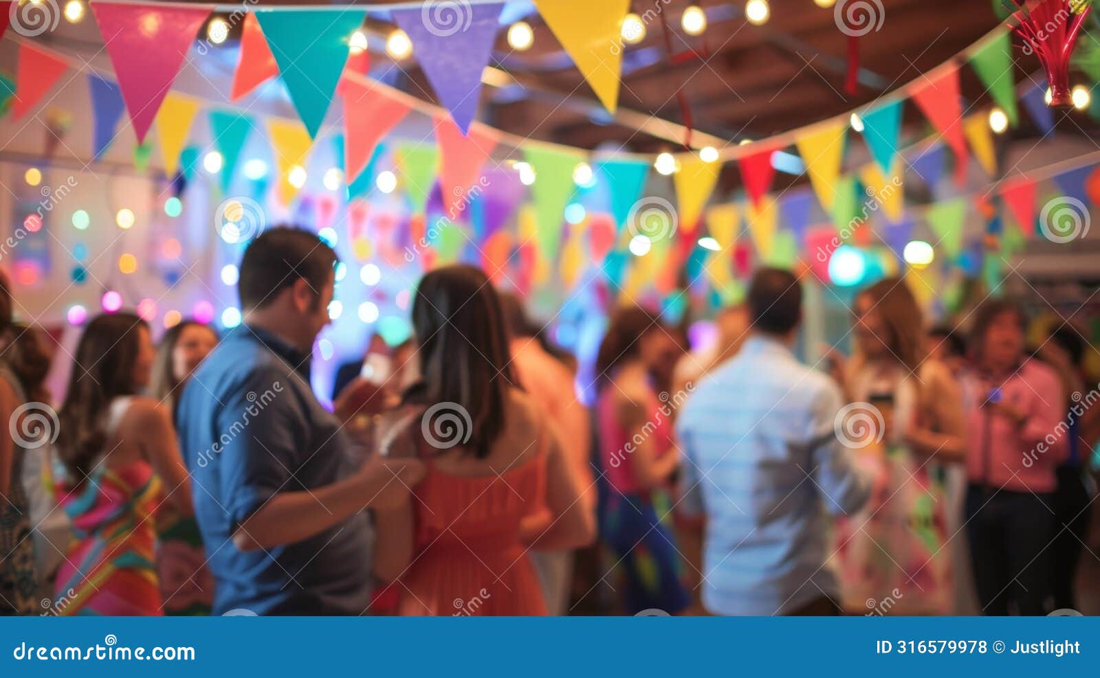 a colorful banner with the words sober celebrating hangs in the background as guests dance and mingle at the alcoholfree