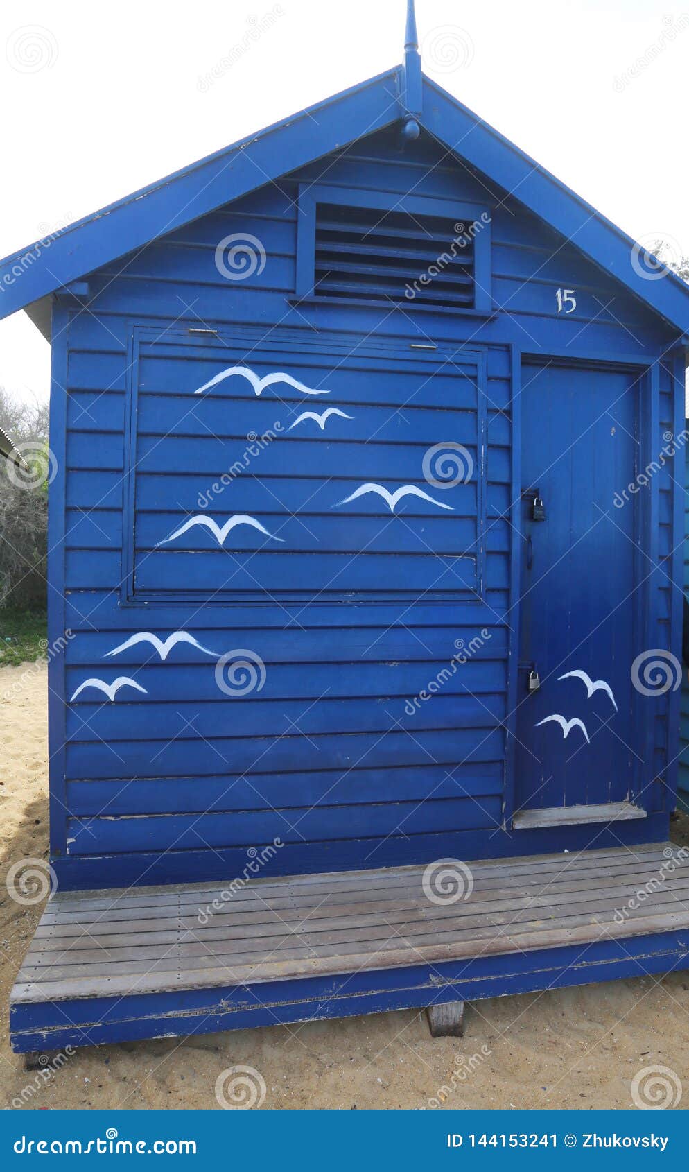 Colorful Bathing Boxes in Brighton Beach, Melbourne, Australia Stock
