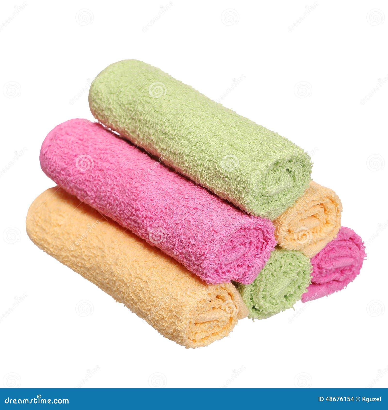 Colorful Bathroom Towels Isolated on White Stock Photo Image of