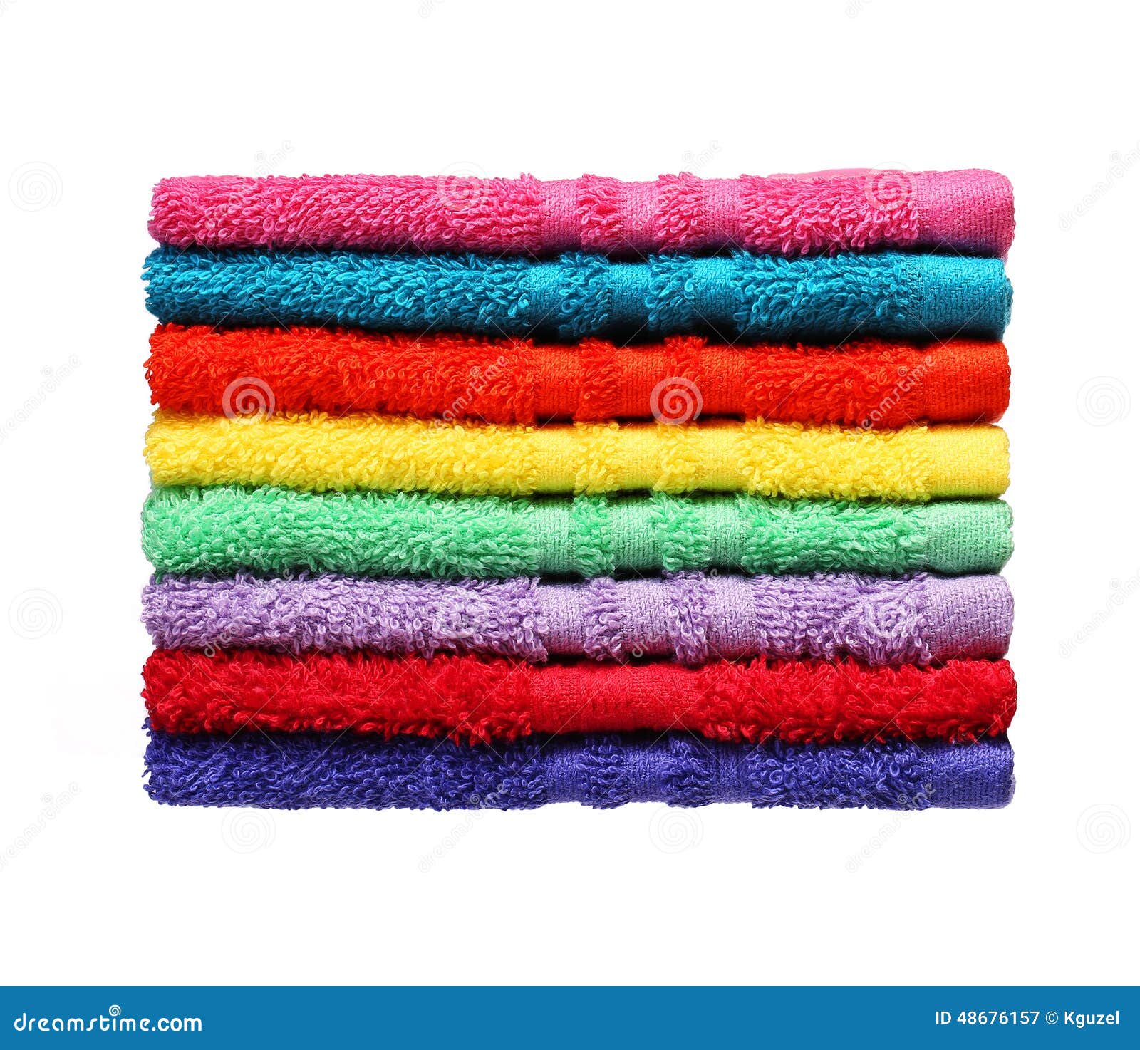 Colorful Bathroom Towels Isolated on White Stock Image Image of fresh