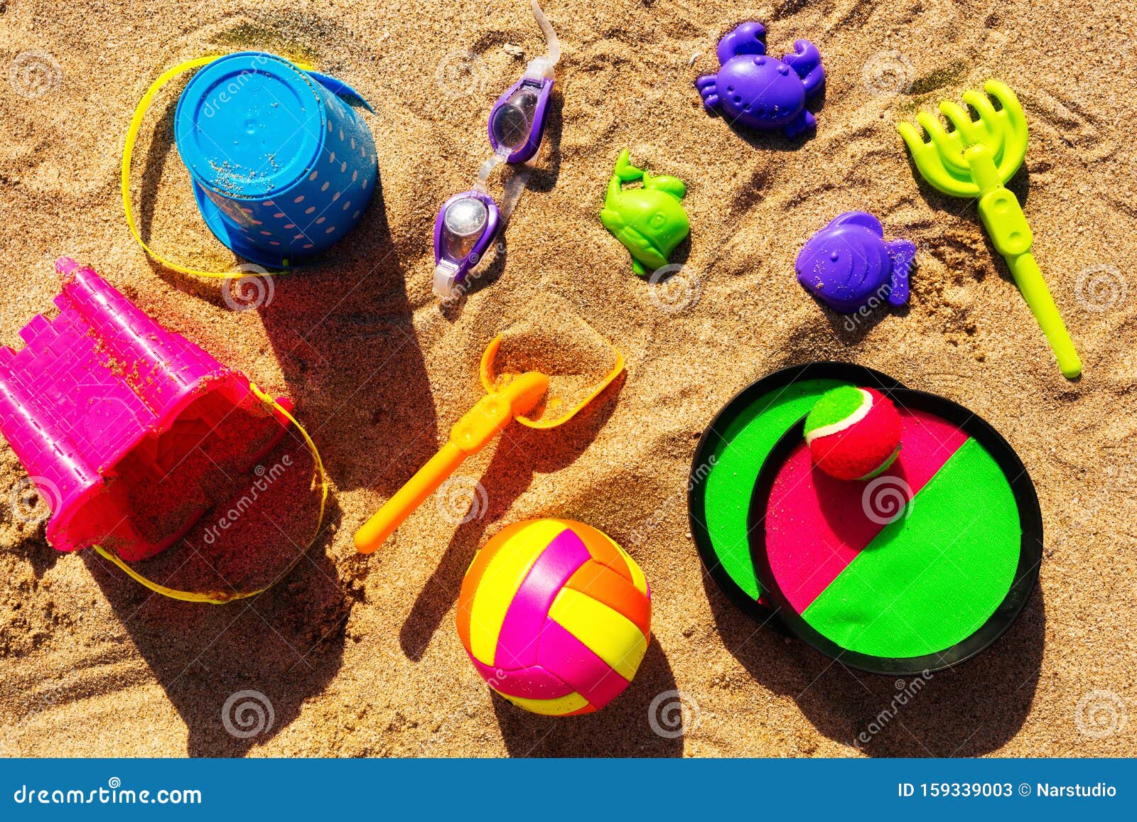 Colorful Beach Accessories for Kids. Stock Image Image of ball