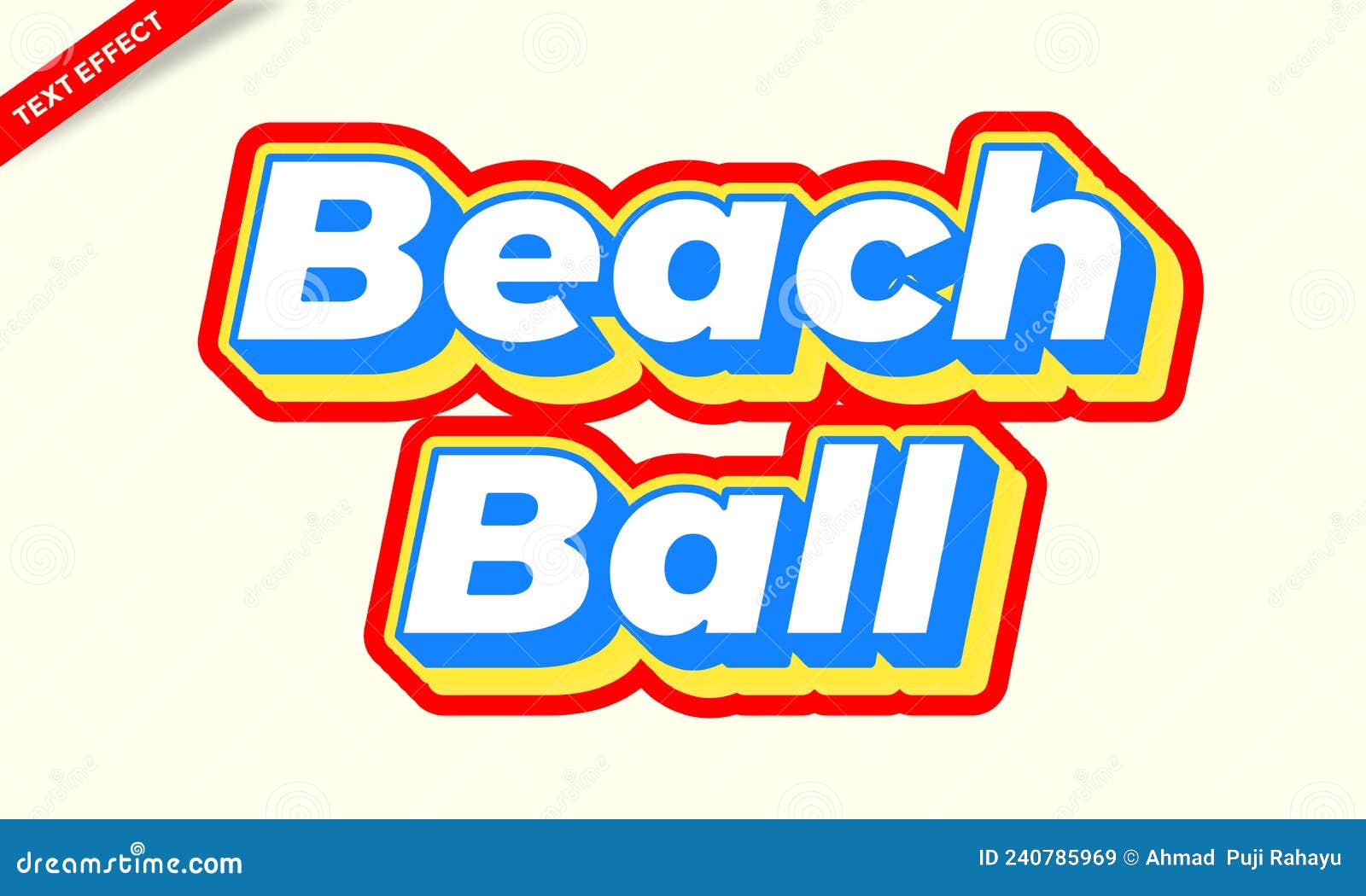 Colorful Beach Ball Text Effect Design Stock Vector Illustration of