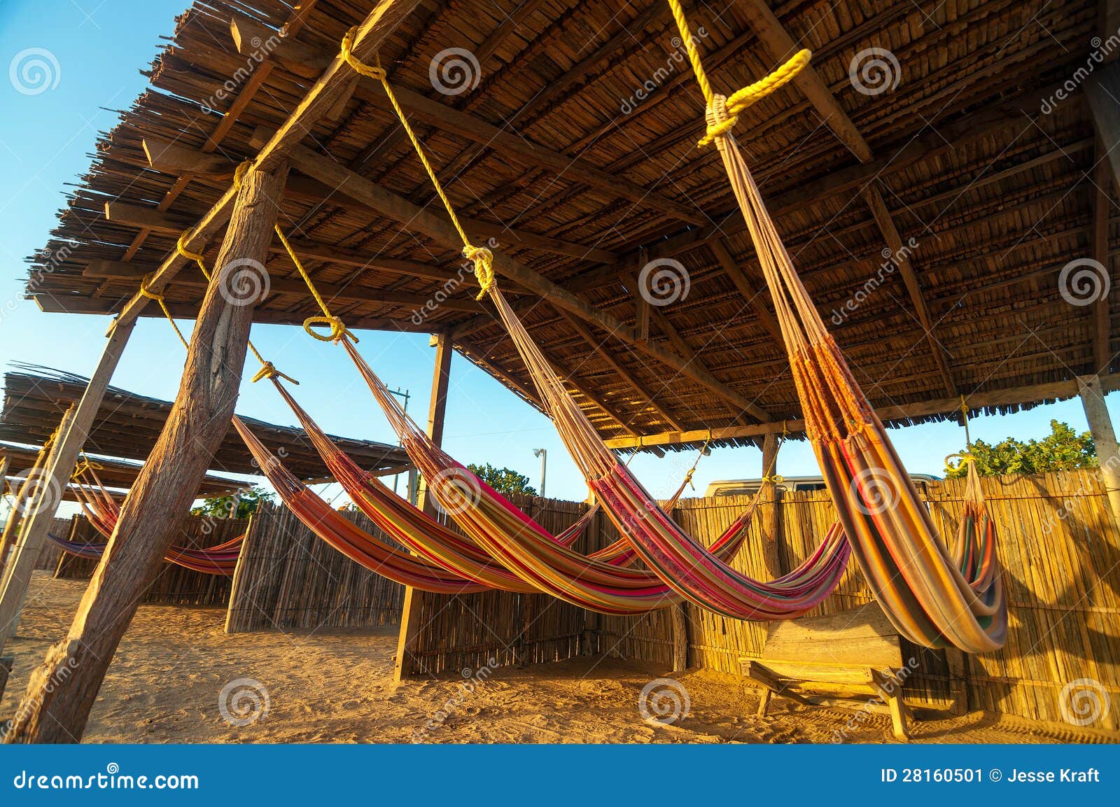 colorful beach hammocks