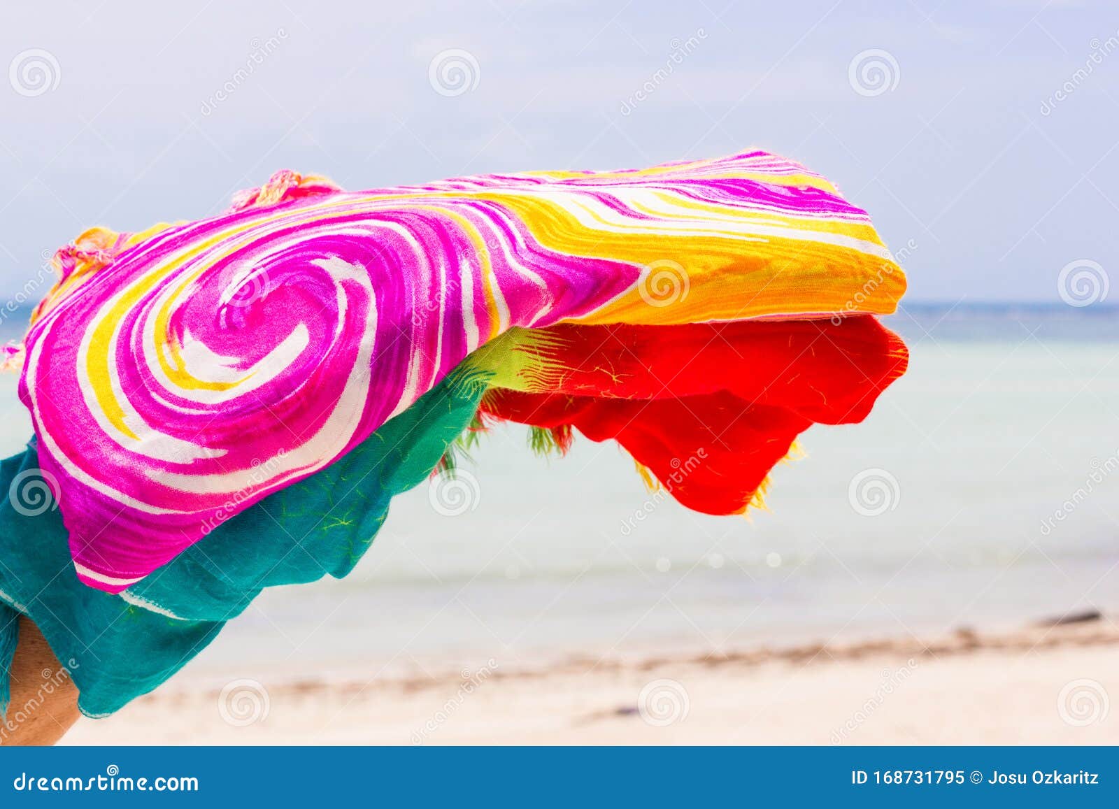 Colorful beach sarongs stock image. Image of offer, fashion - 168731795
