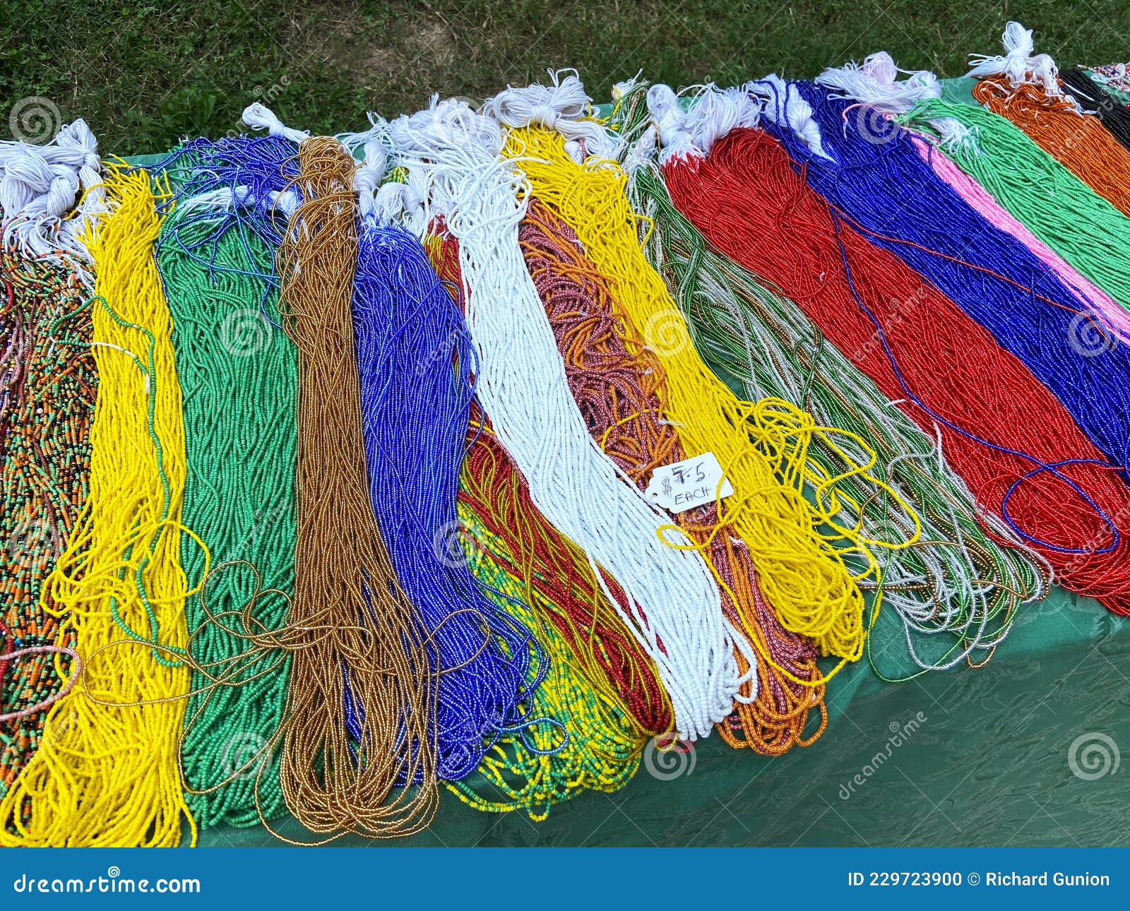 Colorful Beads Display at the Flea Market Stock Photo Image of yellow