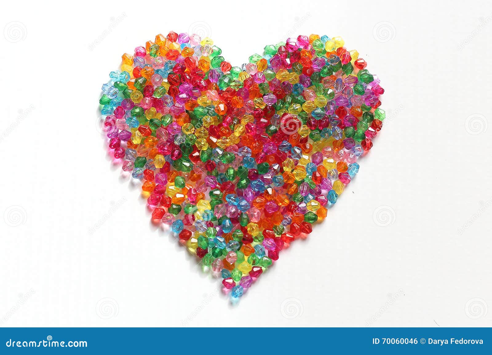 Colorful beads heart shape stock photo. Image of abstract 70060046