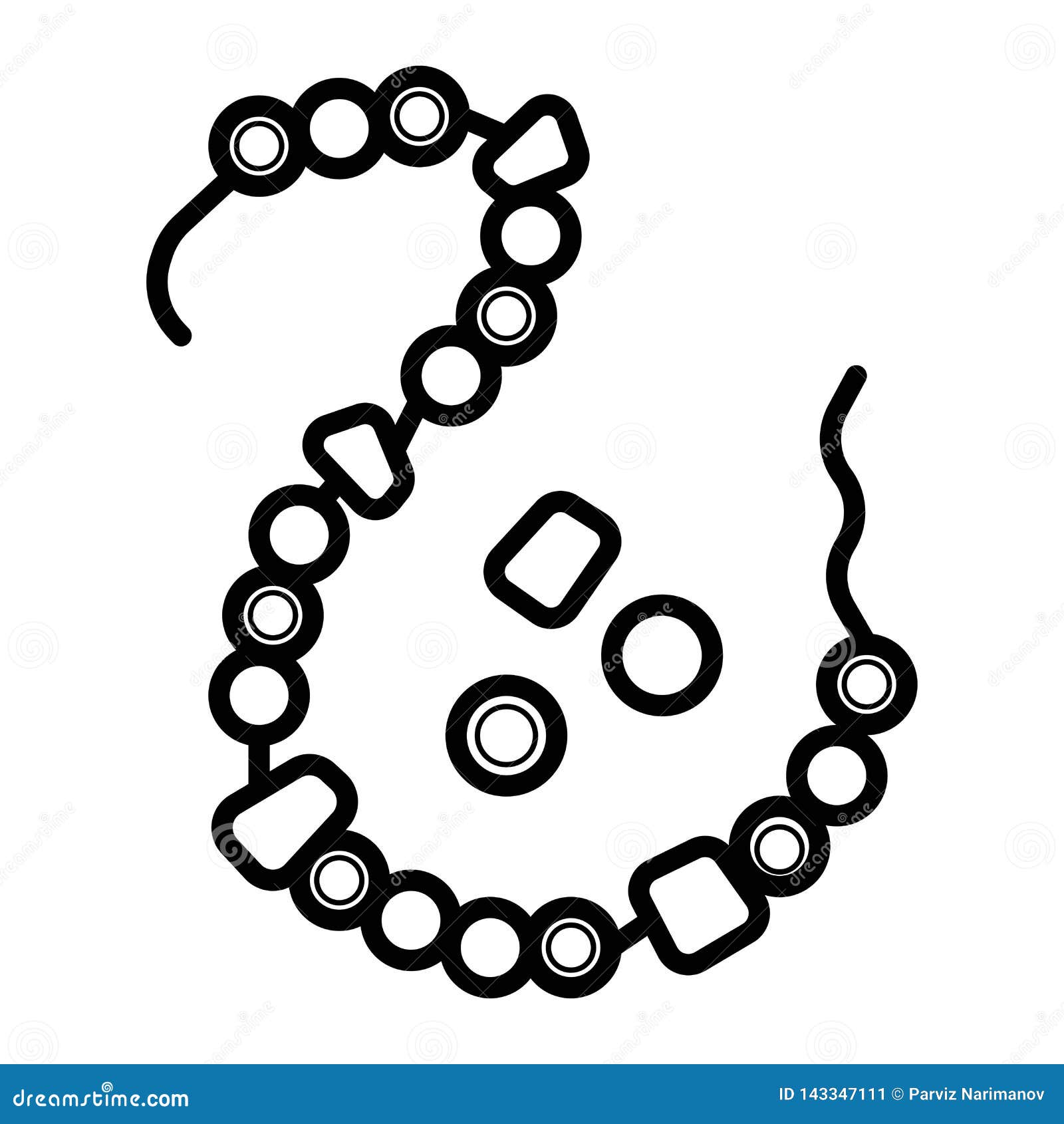 Colorful Beads Necklace Raster Icon Stock Vector Illustration of
