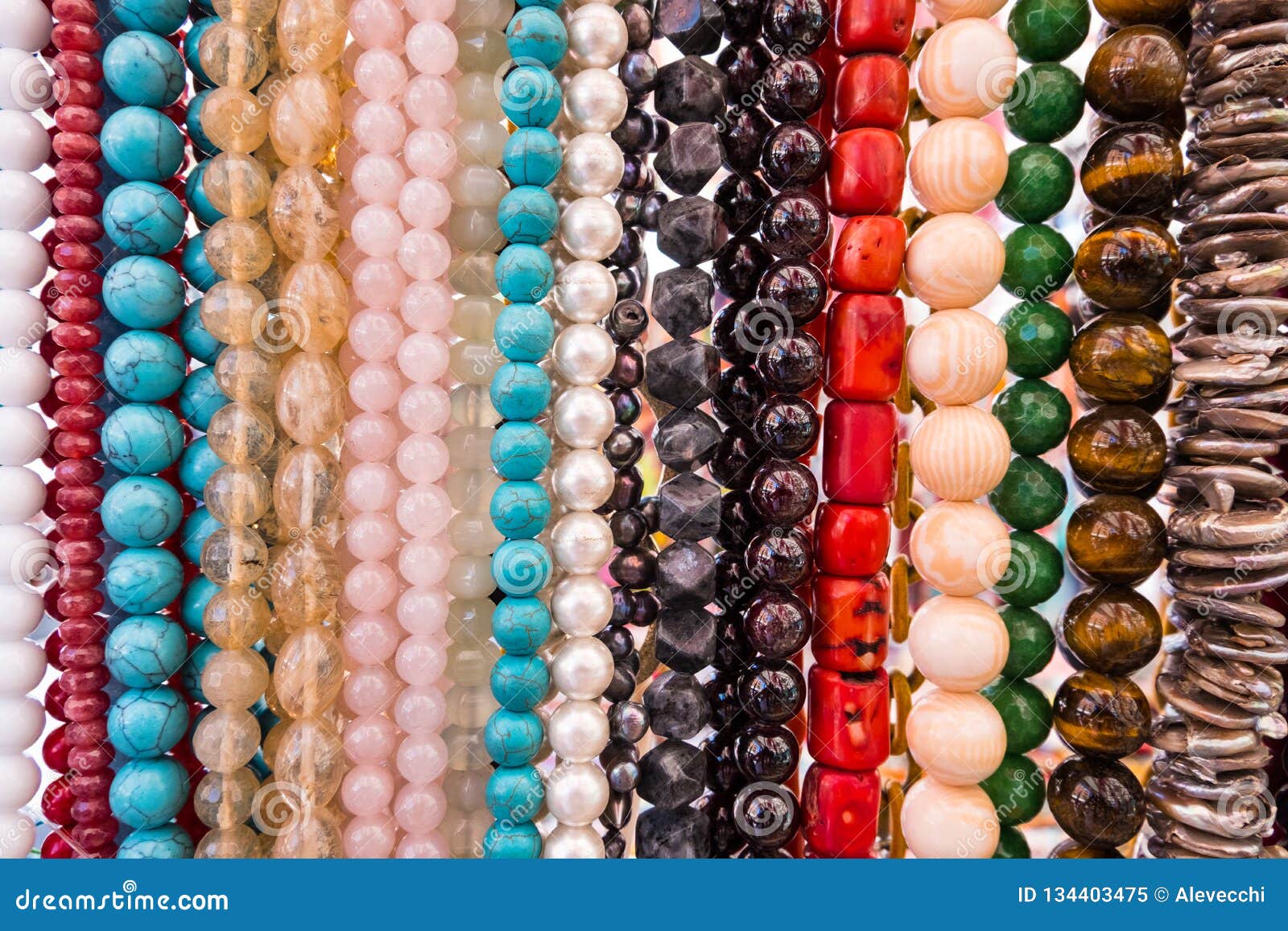Colorful Beads Necklaces in a Display at a Store Stock Image - Image of ...