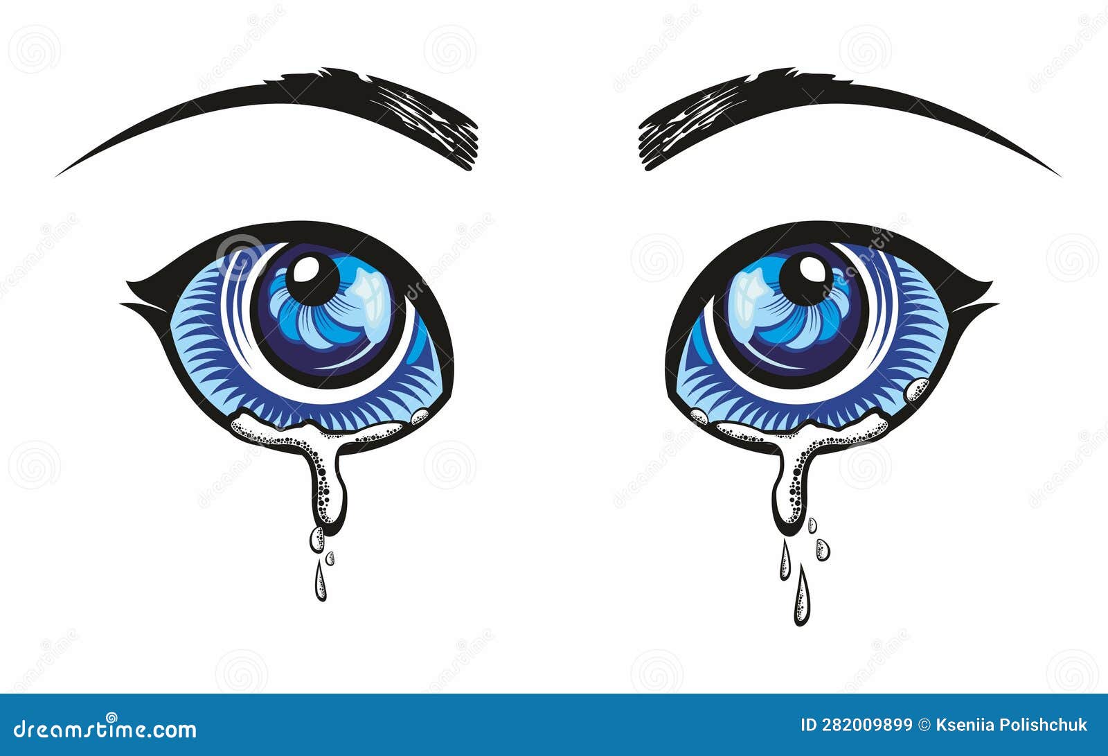 Colorful beautiful eyes in anime manga style Vector Image