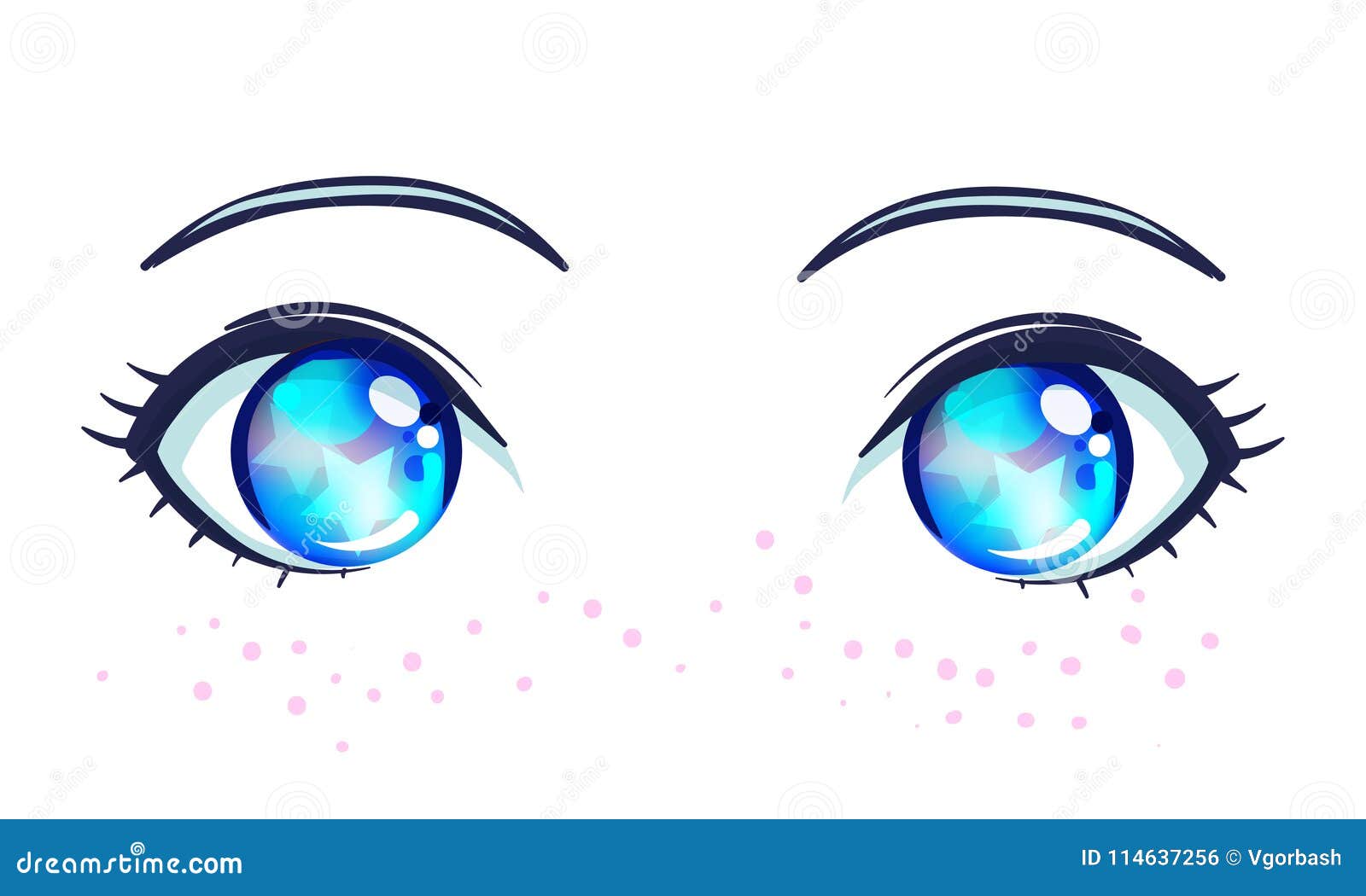 Colorful beautiful eyes in anime manga style Vector Image