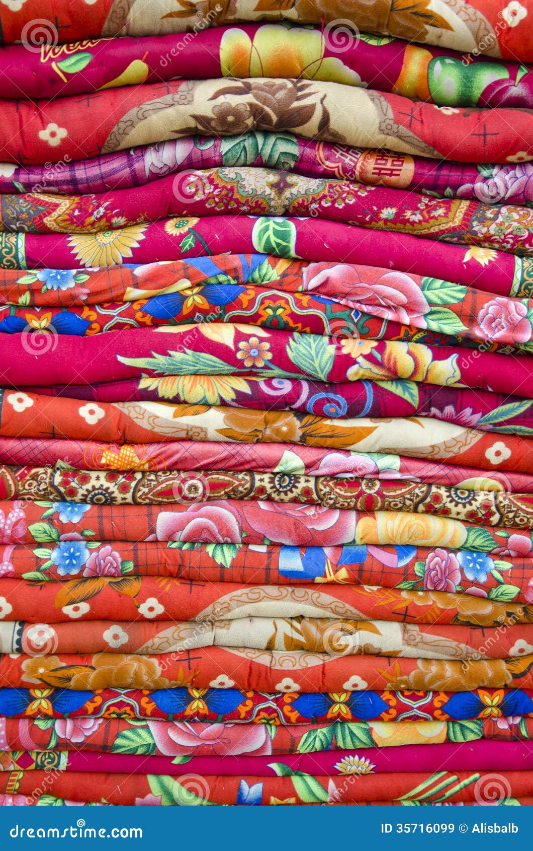 colorful bed sheets bedding objects in asia market stock image cloth sheets