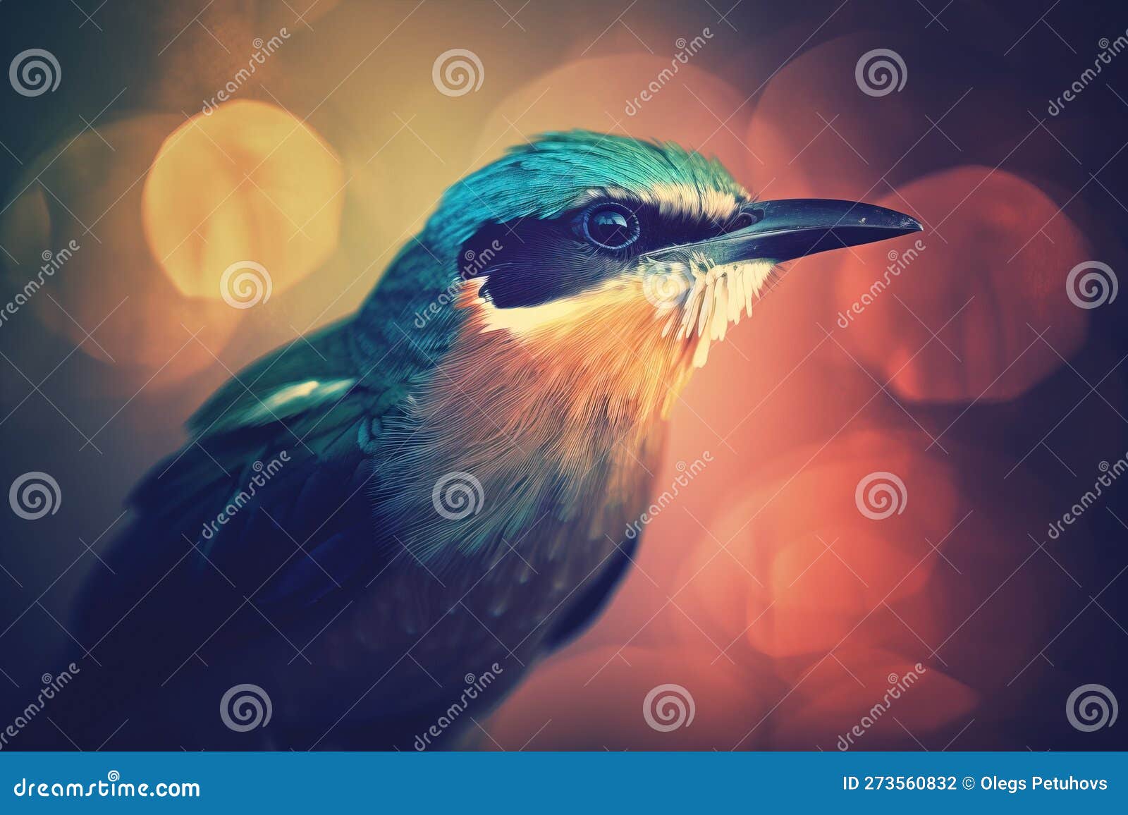 a colorful bird with a blurry background and boke of lights in the backgrouds of the image is a blurry image of a bird
