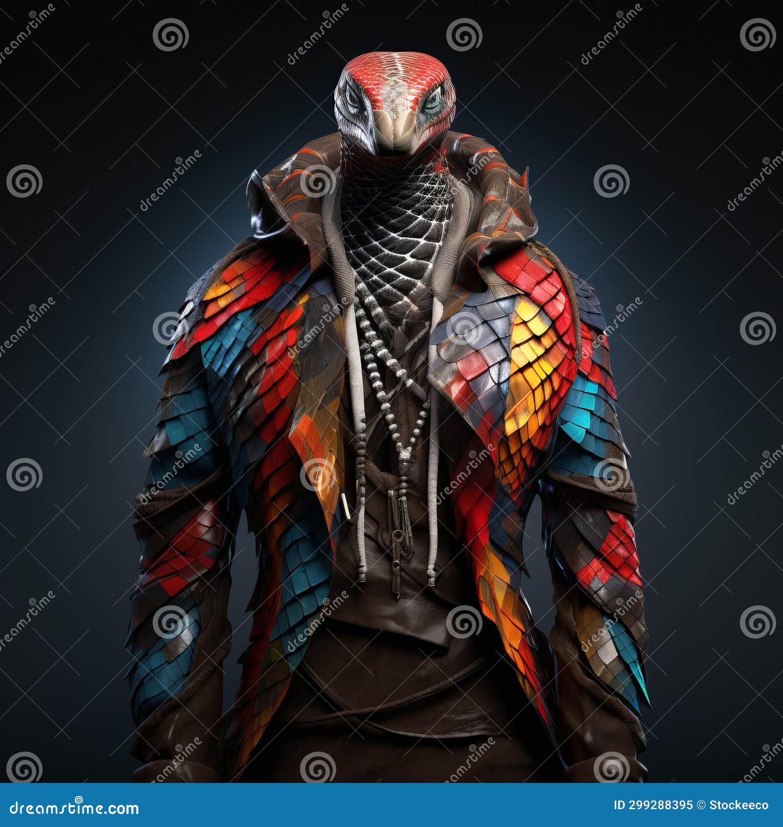 colorful bird in cryengine style a dazzling display of leatherhide, cobra, and symmetry