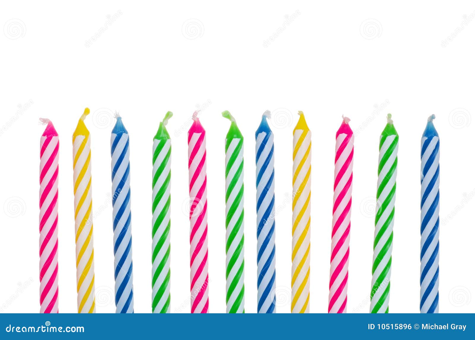 Colorful birthday candles stock photo. Image of isolated 10515896