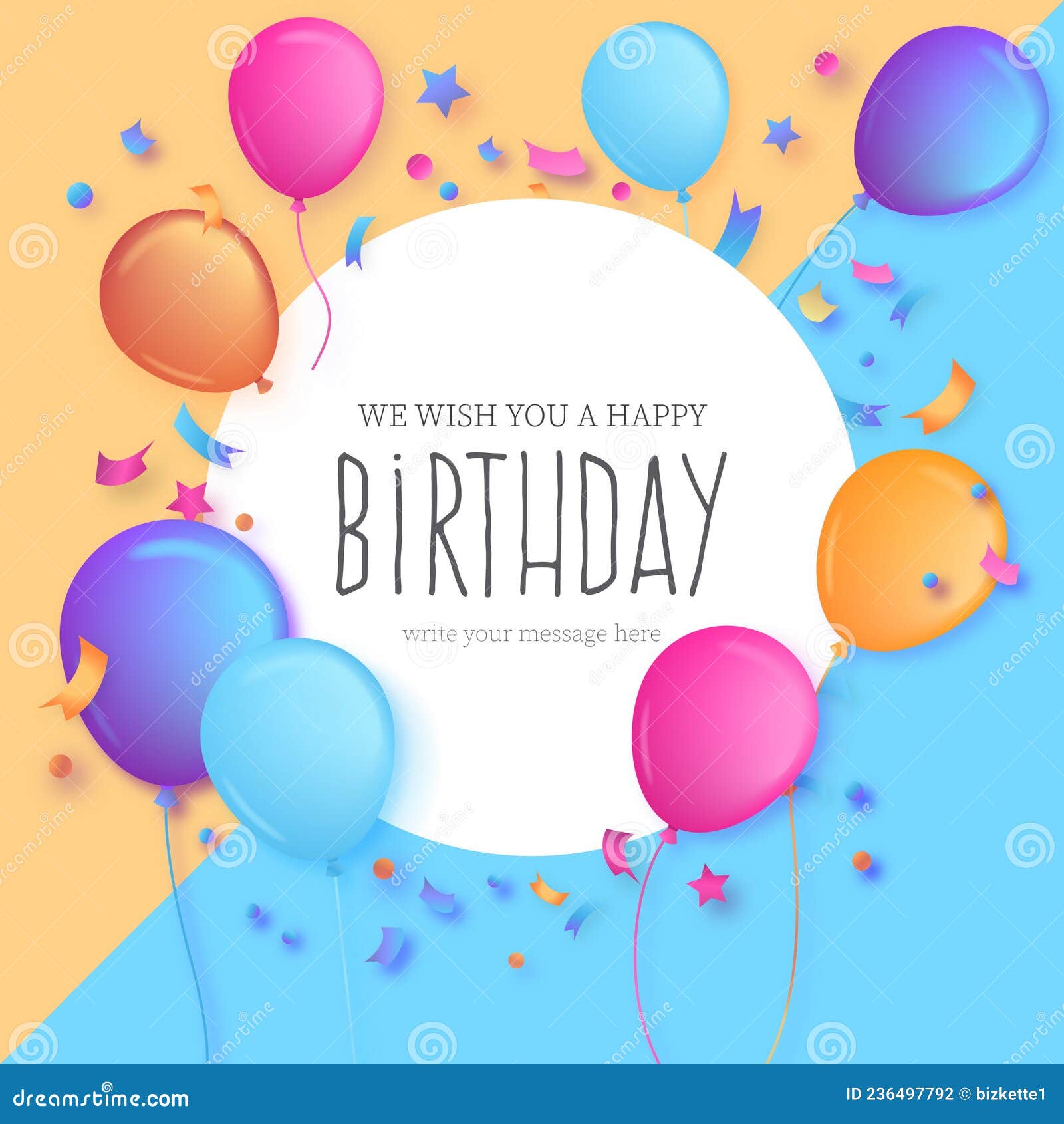 Colorful Birthday Invitation Vector Illustration Stock Vector