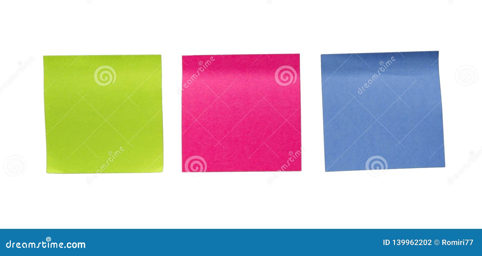 colorful blank sticky notes. memo stick or post note
