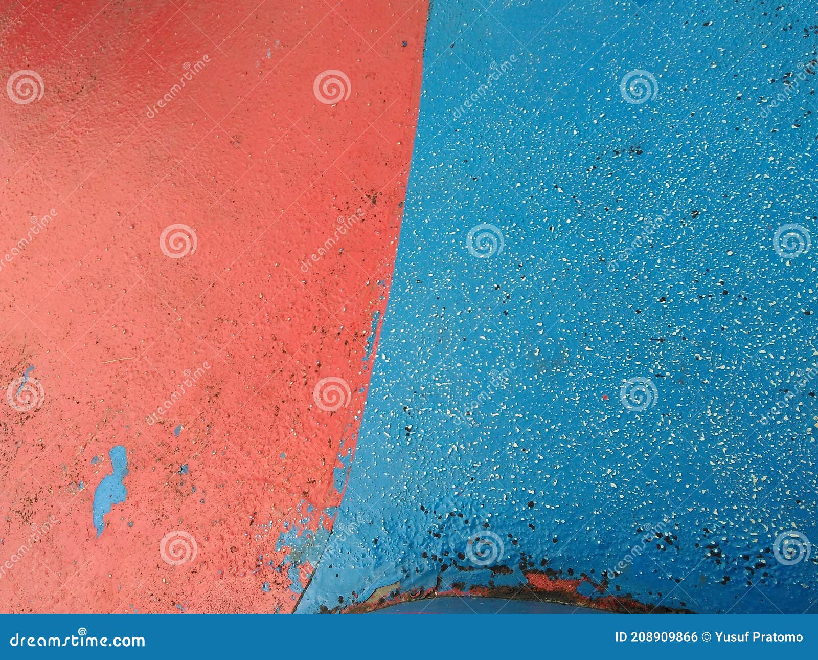 Colorful Blue and Red Brick Wall As Background Texture Stock Photo