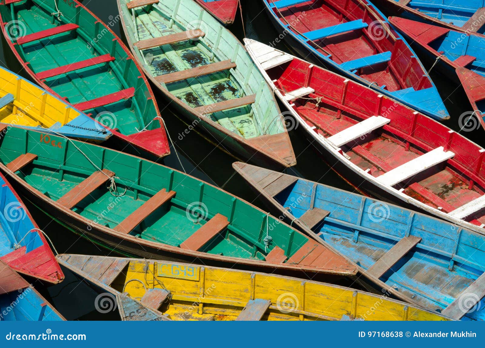 Colorful boats stock photo. Image of amazon, africa, blue - 97168638