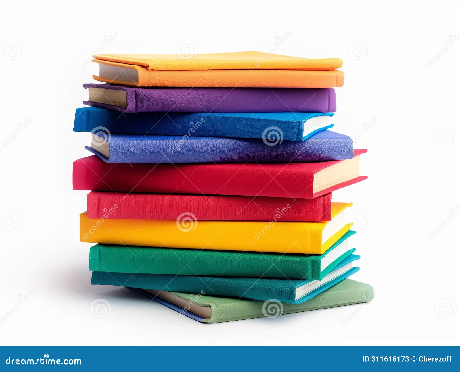 Colorful Book Stack on White Background Stock Image - Image of wisdom, academic: 311616173
