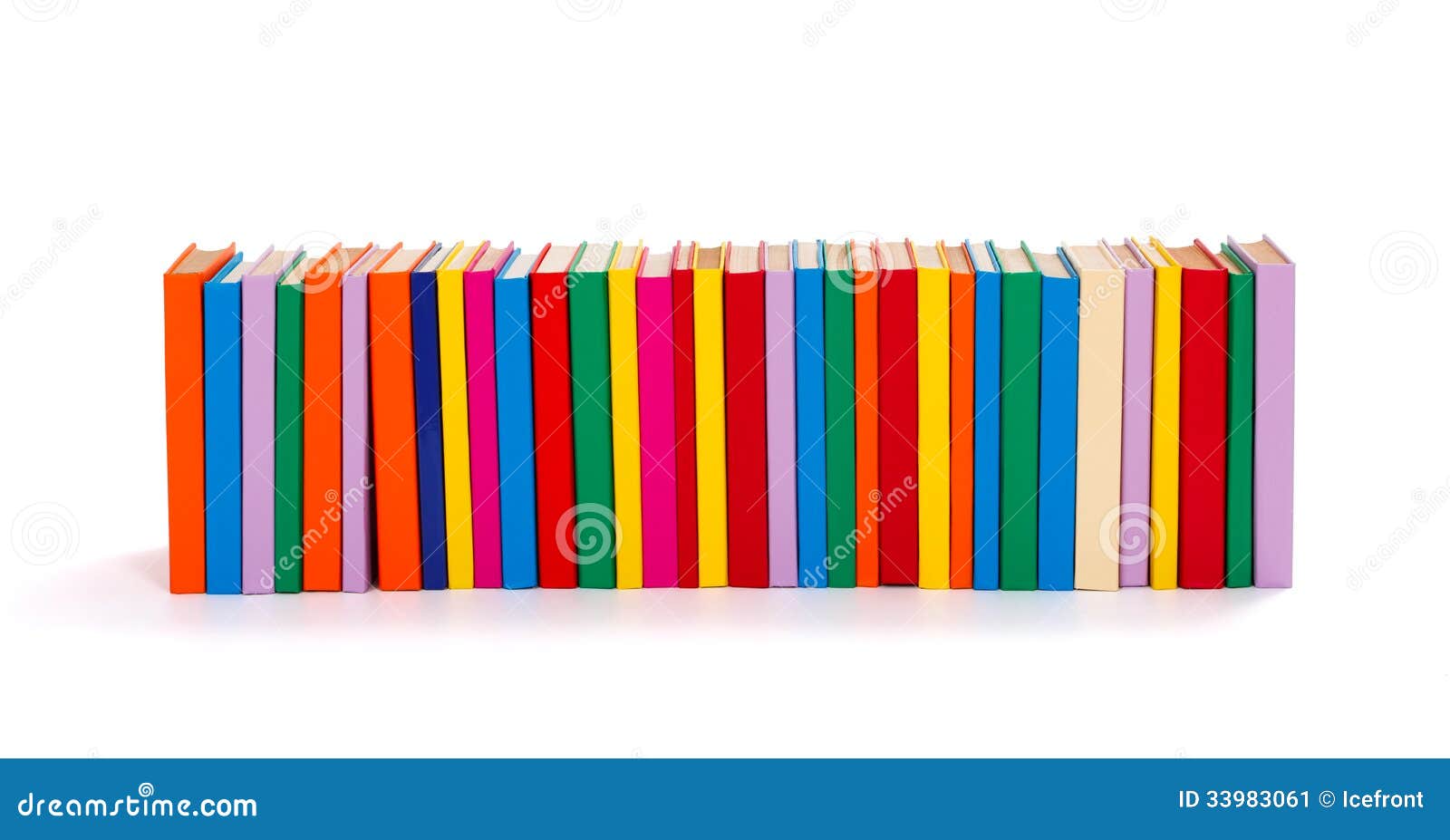 colorful books in a row