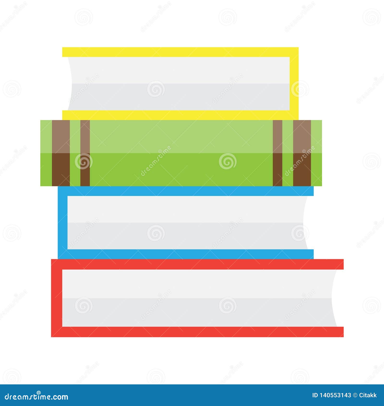 Colorful Books Standing in a Row Stock Vector Illustration of object