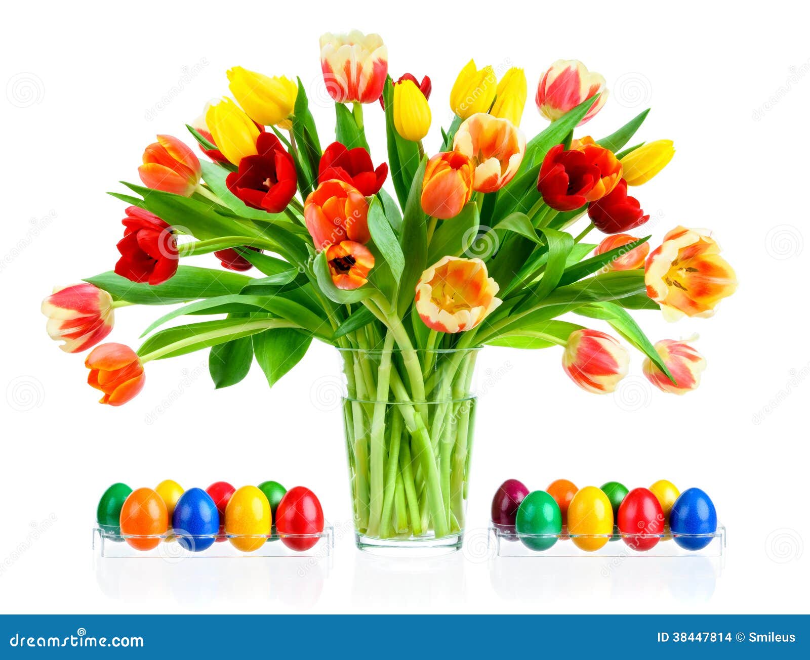 Colorful Bouquet of Tulips in a Vase Stock Photo Image of eyecatching