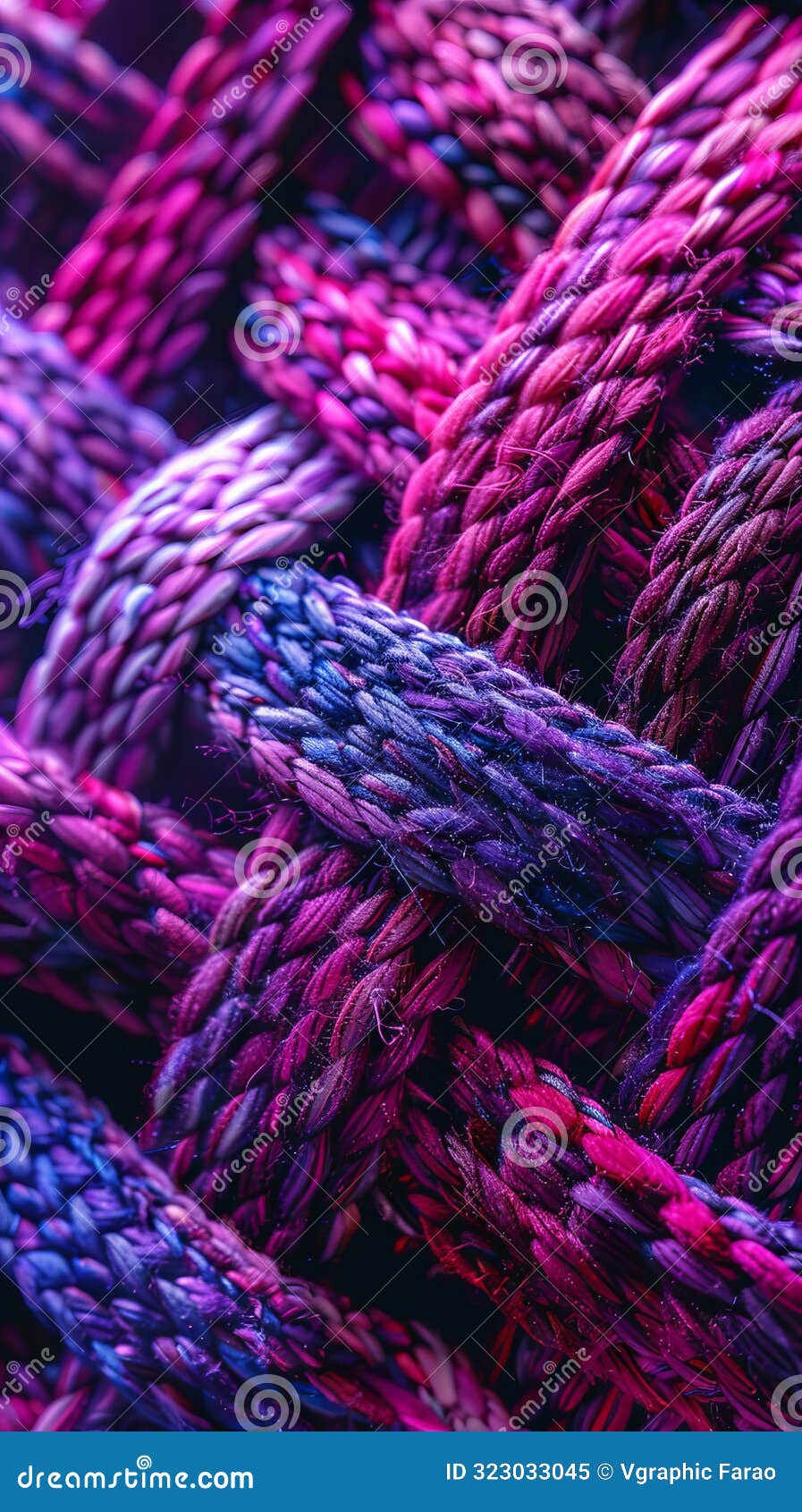 colorful braided rope close-up, abstract texture. vibrant textile art and  concept