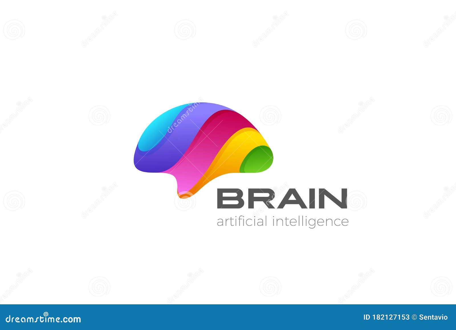 Colorful Brain Logo Design Abstract Vector Template Creative