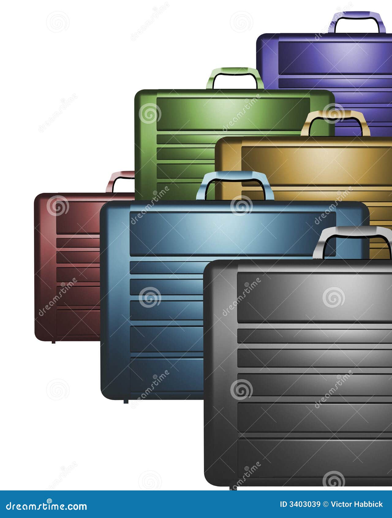 Colorful Briefcases stock illustration. Illustration of storage - 3403039